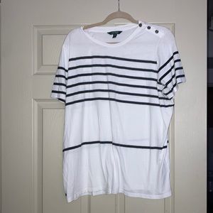 Lauren Ralph Lauren Women’s Short sleeve Shirt with buttons on shoulder Size 2XL